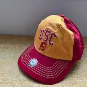 NEW USC Trojan Baseball‎ Style Cap Adjustable Strap Hat Cardinal & gold Logo NWT